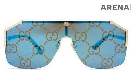 9 GUCCI
GG 블루 미러 렌즈를 조합한 마스크 선글라스 95만5천원 구찌 제품.