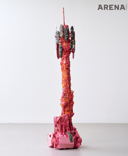 Cell Towerepoxy
resin, pigment,
cement, brass, PVC
and polystyrene,
40×40×205(h)cm,
2020.