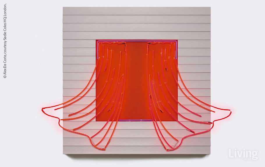Alex Da Corte, ‘Summer Fever’, 182.9x233.7x15.2cm, Neon, Vinyl siding, Laminate, Plywood, House paint, Velvet, foam, Hardware, 2022.