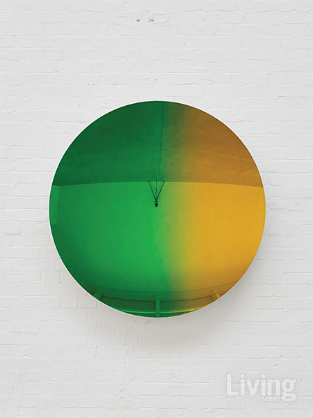 Anish Kapoor, ‘Organic Green to Pagan and Spanish Gold’, 2020, stainless steel, lacquer, 130×130×17cm, Unique work, Courtesy of the artist and GALLERIA CONTINUA, Photo by Dave Morgan. 