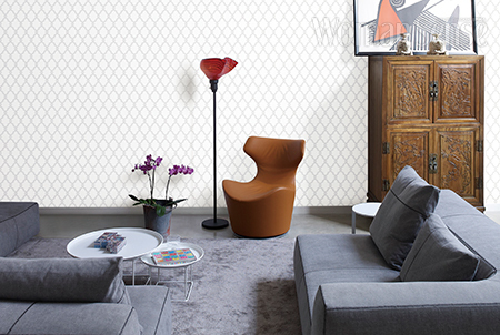 박지현 디자이너는 거실에 시공하기 좋은 벽지로 은은한 패턴이 반복된 친환경 벽지를 추천했다.