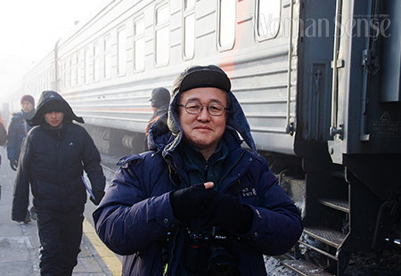 2014년 2월 시베리아 횡단열차 여행 중인 필자.