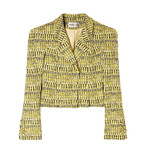 포멀한 스타일부터 캐주얼 룩까지 두루 어울리는 옐로 트위드 재킷 가격미정 쿠만 유혜진.