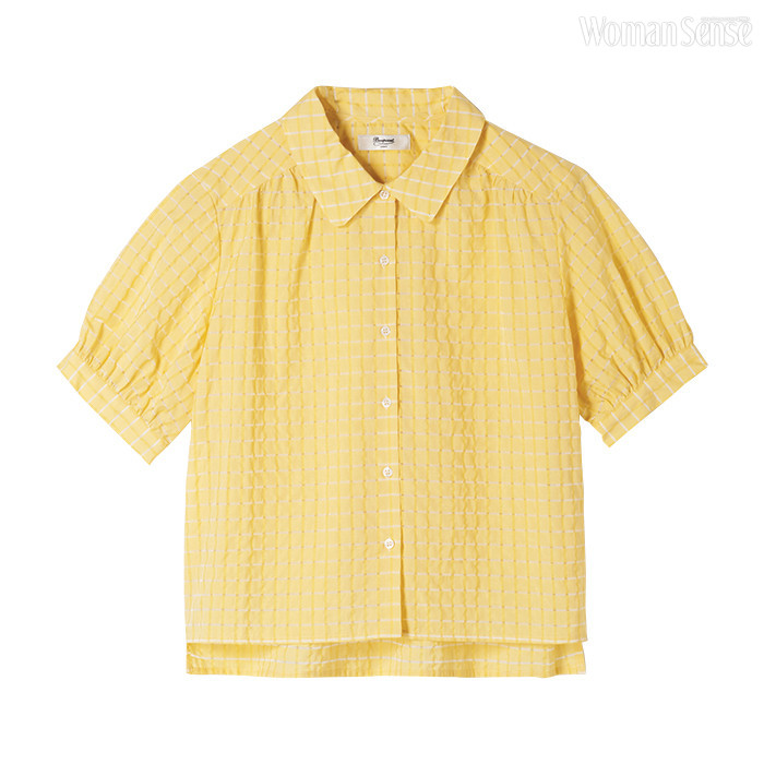 퍼프 슬리브가 사랑스러운 체크 셔츠 가격미정 봉쁘앙 파리. 