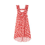 언밸런스한 밑단 디자인의 레드 슬리브리스 드레스 45만9천원 로맨시크. 
