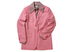 이너로 레이어드한 프린트 셔츠 13만5천원 코스, 산뜻한 핑크 컬러의 싱글버튼 블레이저 19만원 아르켓, 